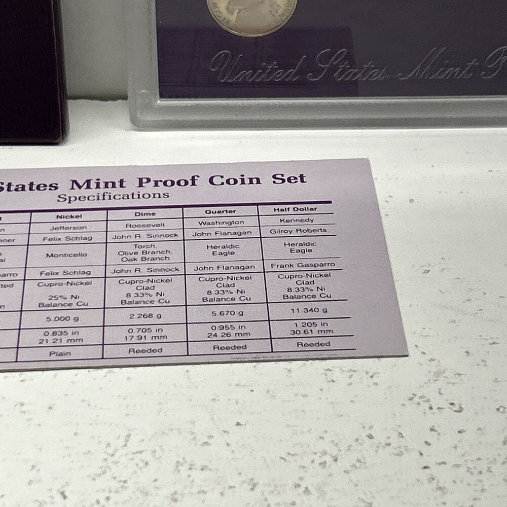 1989 S United States Mint proof Set. With OGP+COA. 5-Coins. - Picture 7 of 8